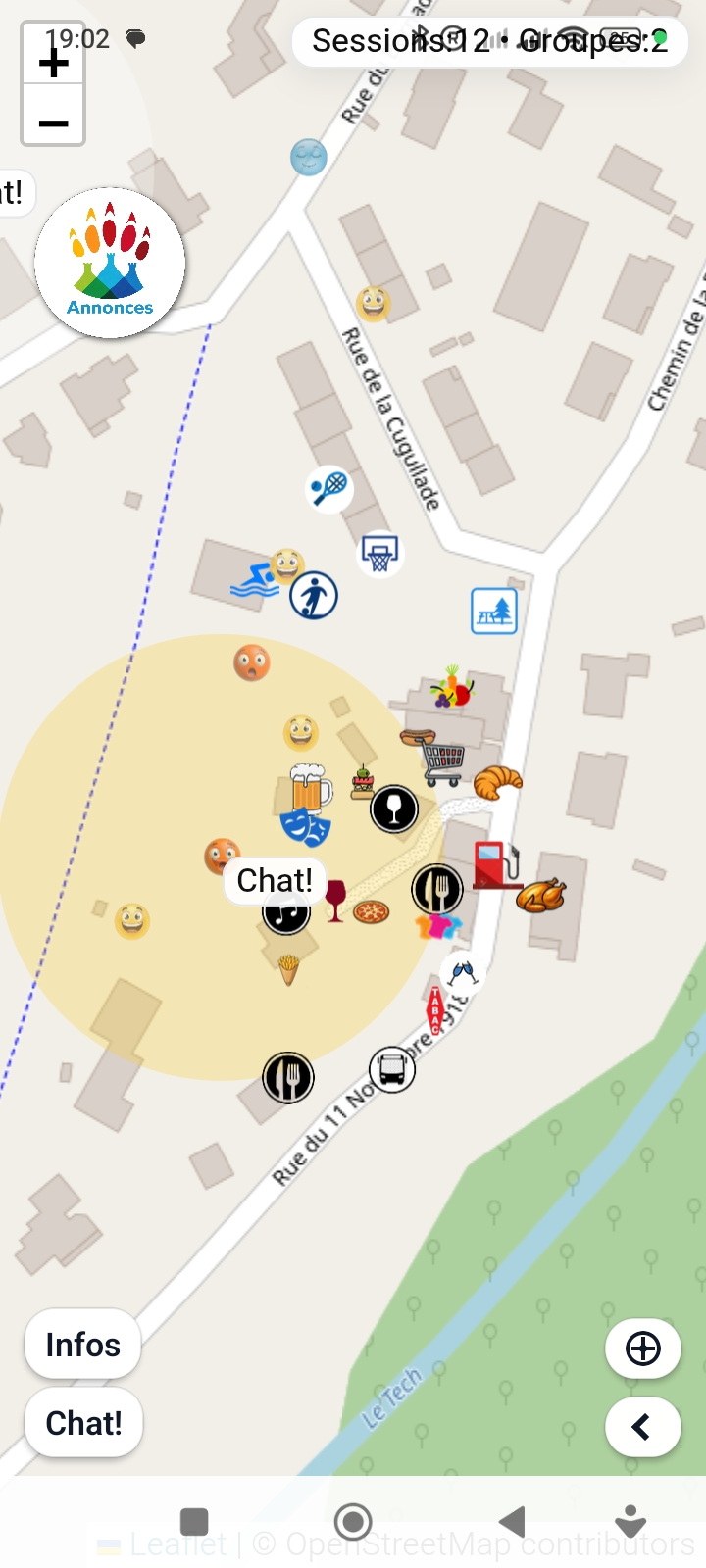 Chat group on map